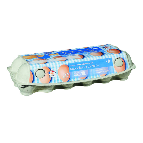œUFS DE POULES ÉLEVÉES AU SOL CARREFOUR