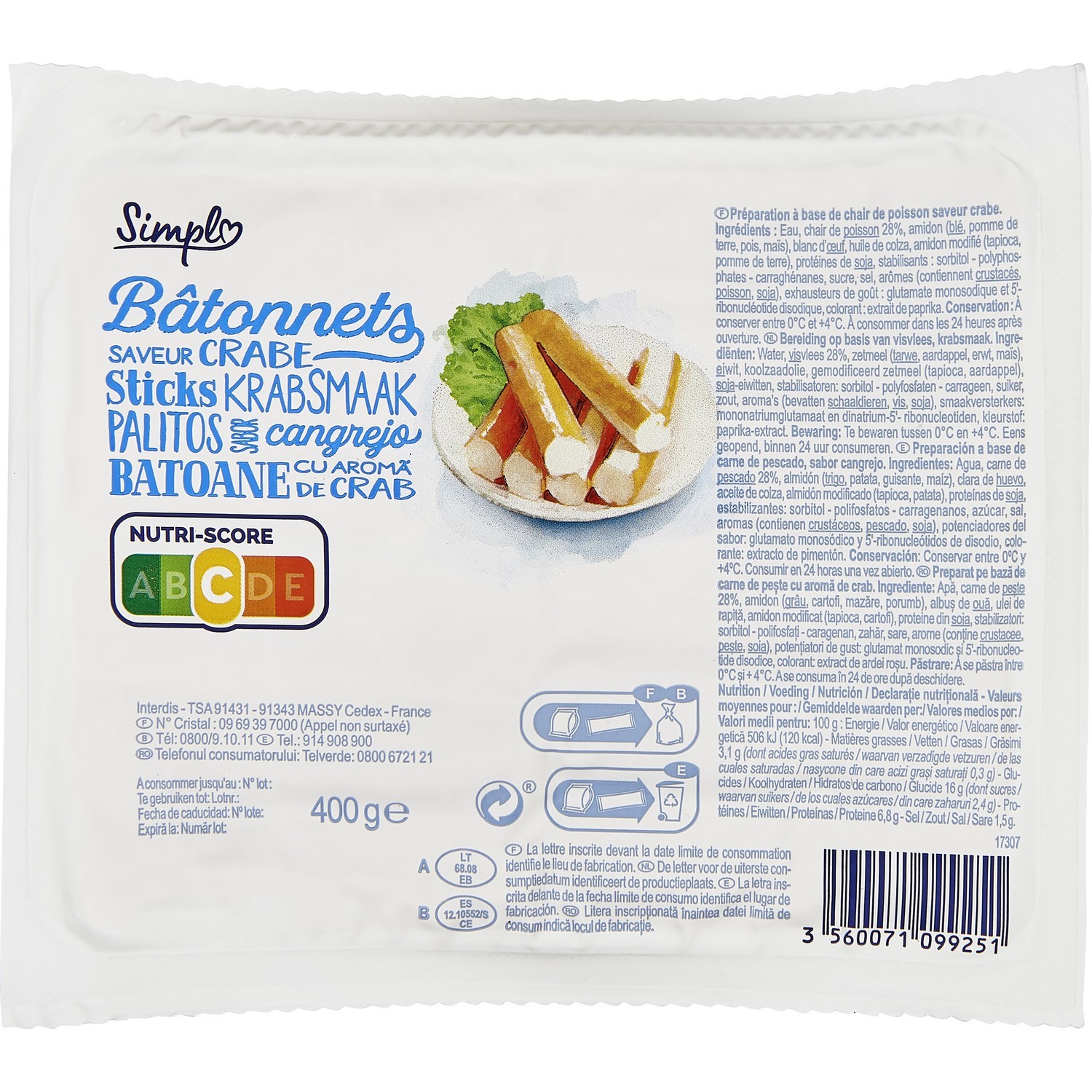 Surimi saveur crabe SIMPL