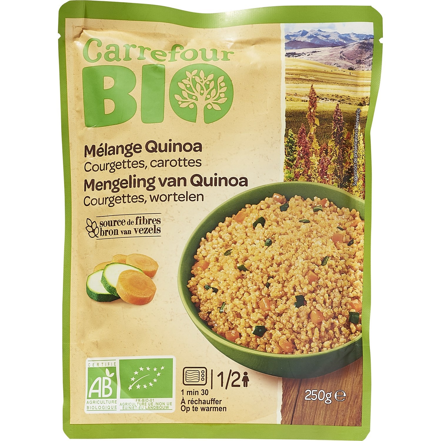 Mélange bio quinoa courgettes carottes CARREFOU...