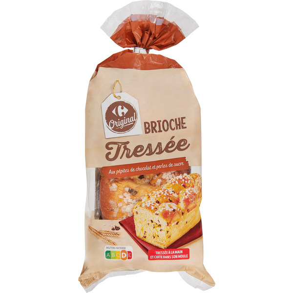 Brioche tressée aux pépites de chocolat et aux ...