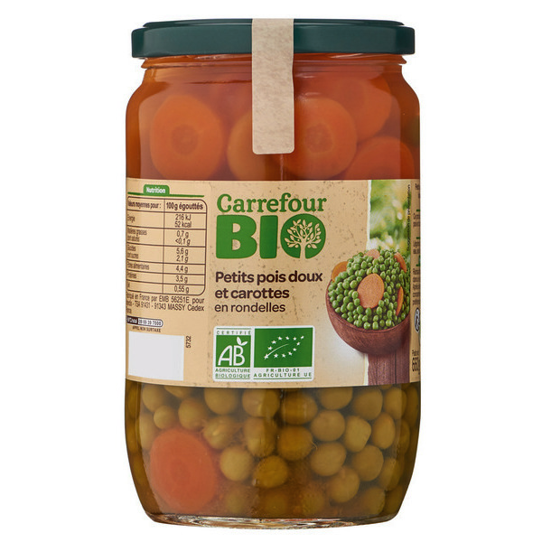 Petits pois doux et carottes