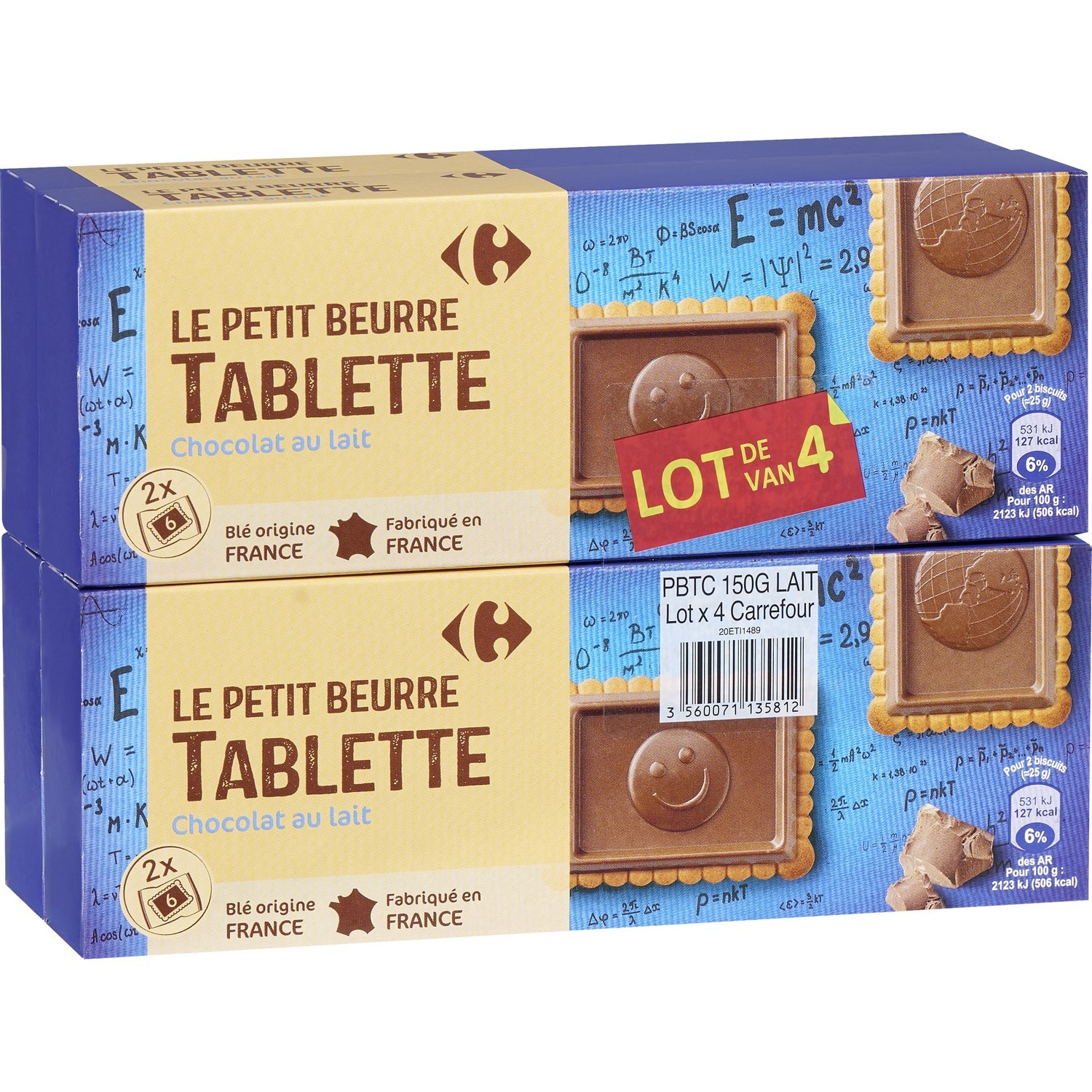 Biscuits Petit Beurre tablette chocolat lait CA...