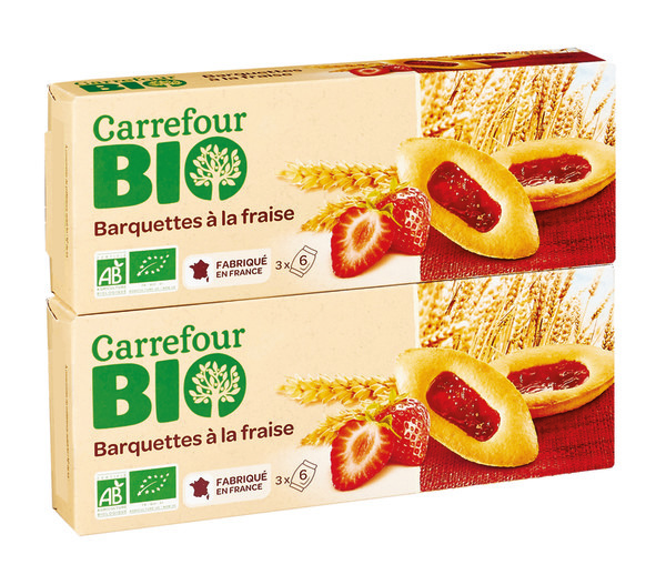 carrefour-bio BARQUETTES À LA FRAISE code EAN 3560071140175 