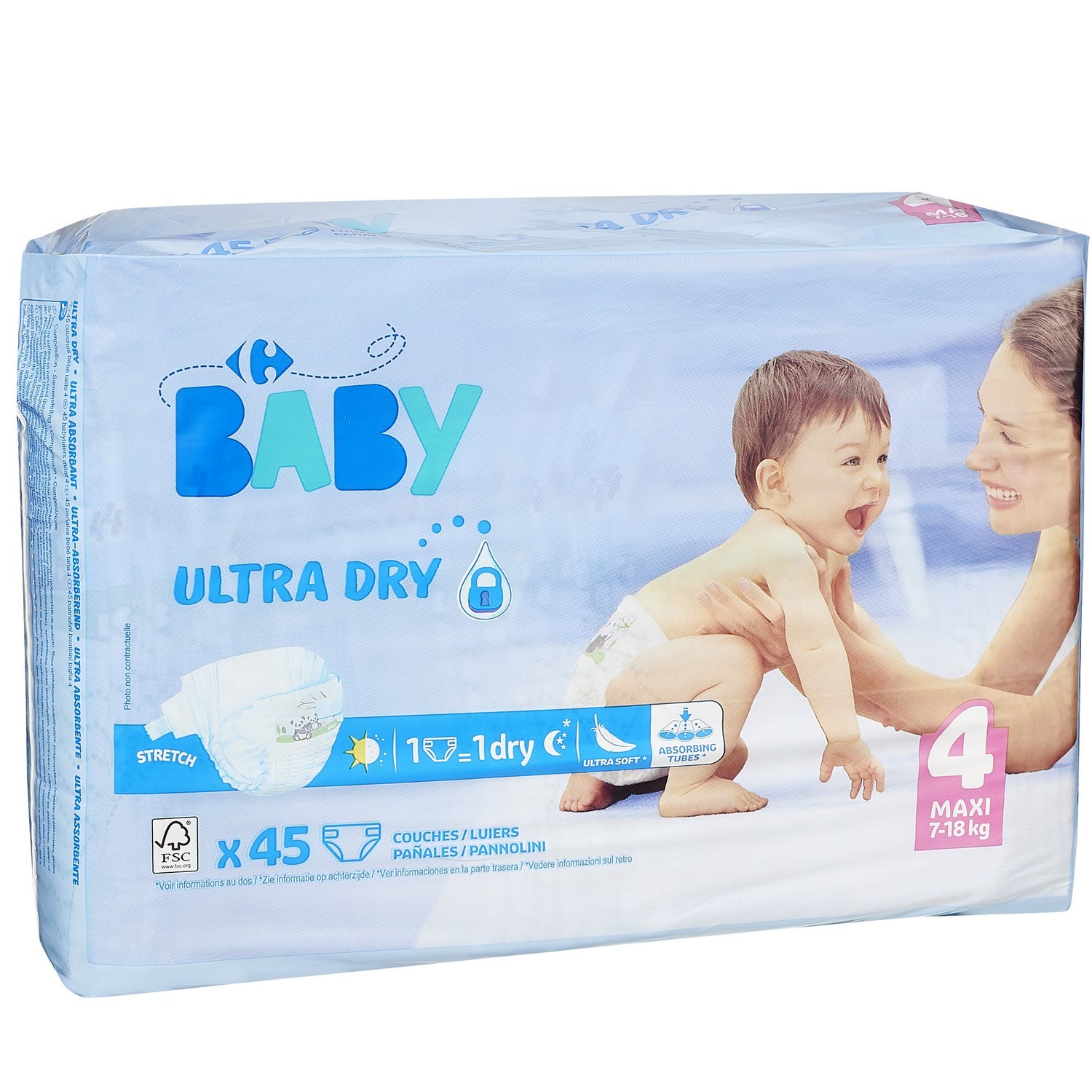 CARREFOUR BABY Couches Ultra Dry T4 en promo