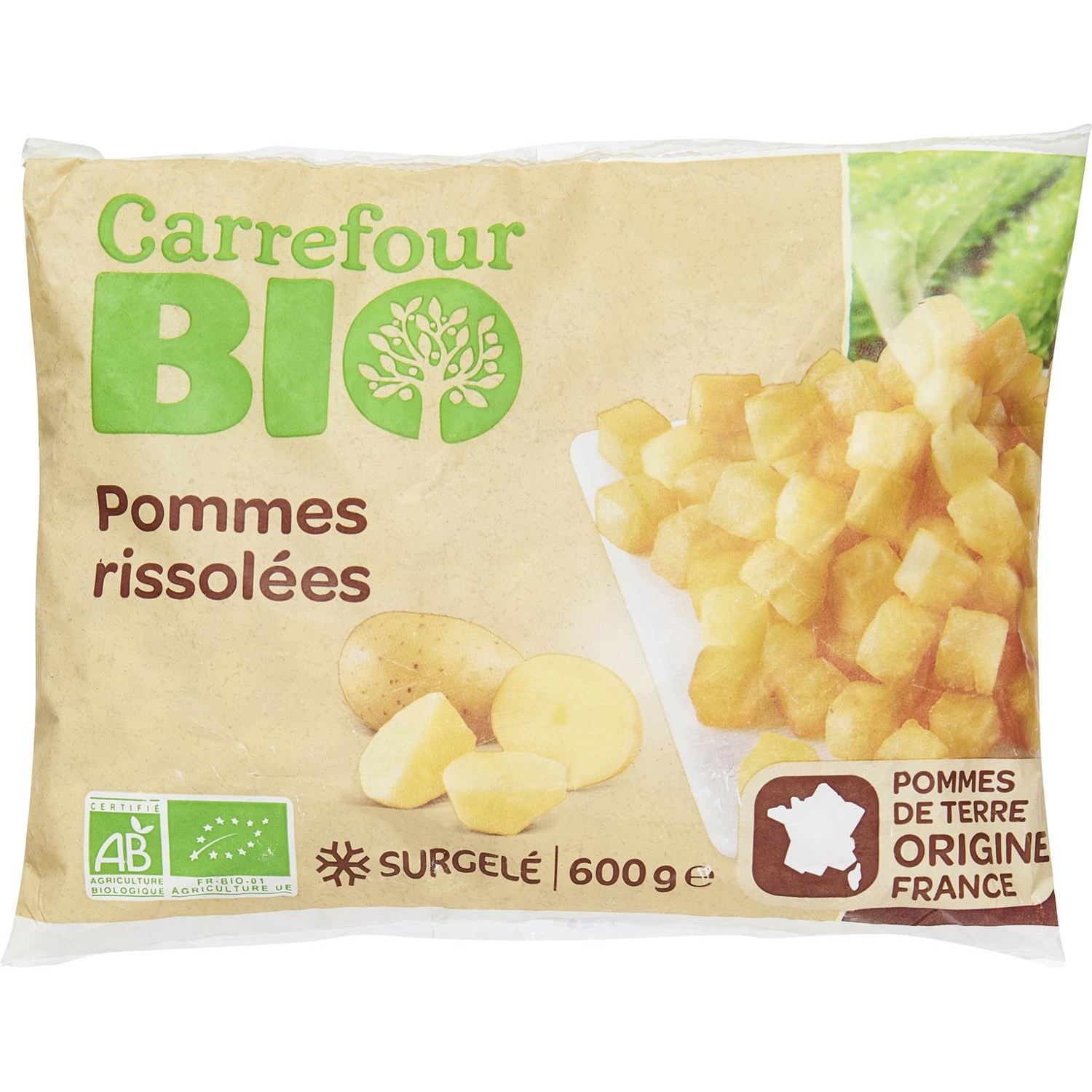 CARREFOUR BIO Pommes de terre bio rissolées CARREFOUR BIO code EAN 3560071176648 