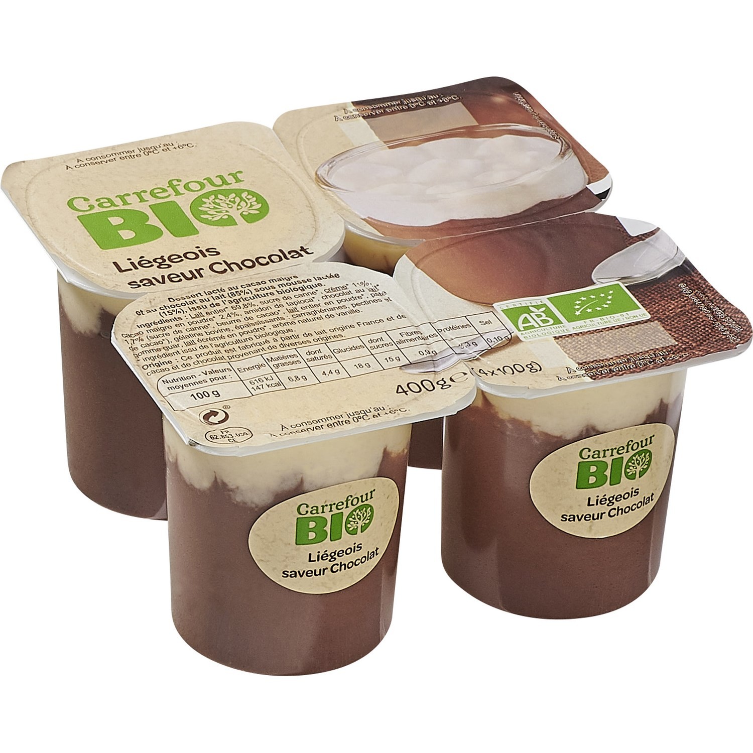 Crème liégeoise chocolat Bio CARREFOUR BIO