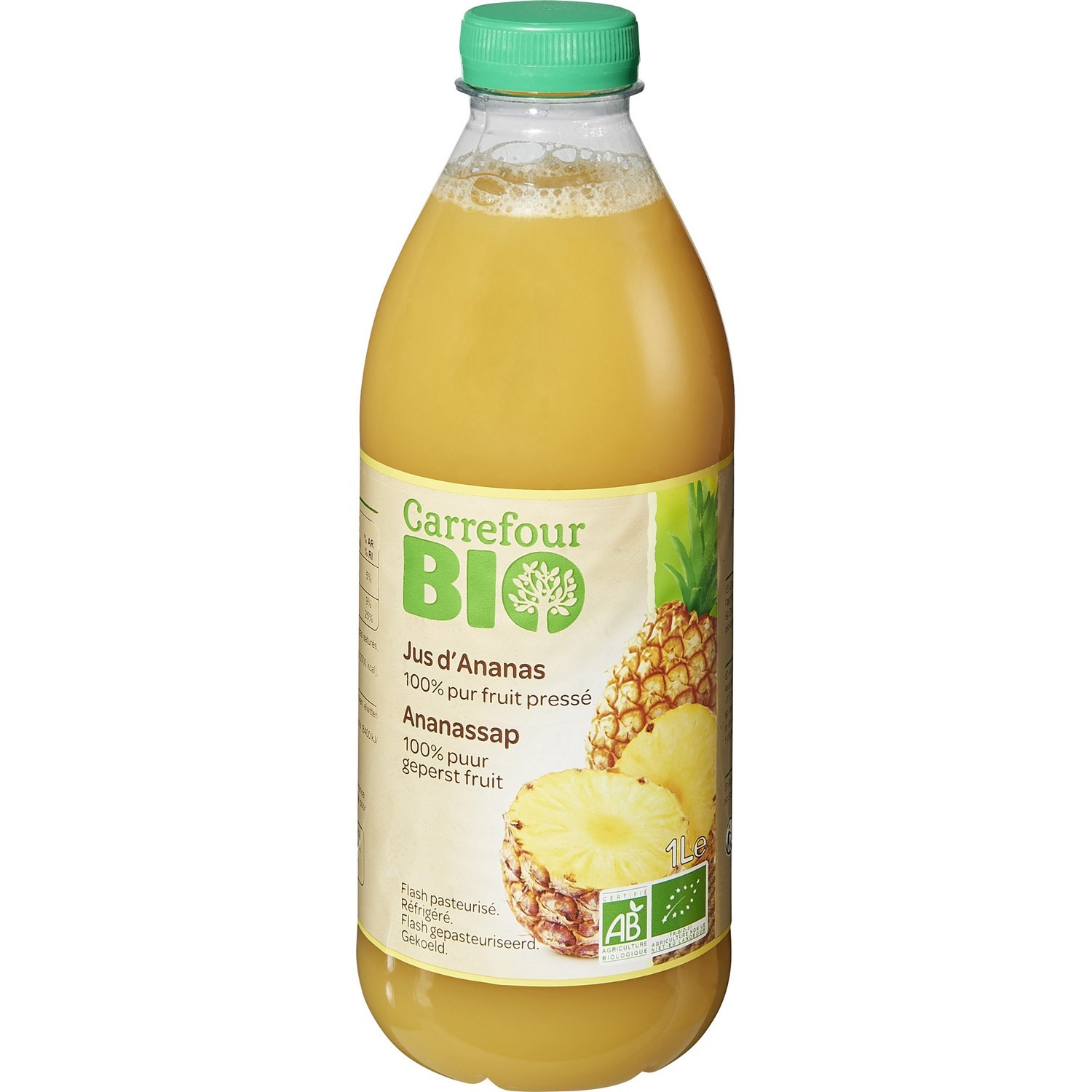 Jus d'ananas bio 100% pur fruit pressé CARREFOU...