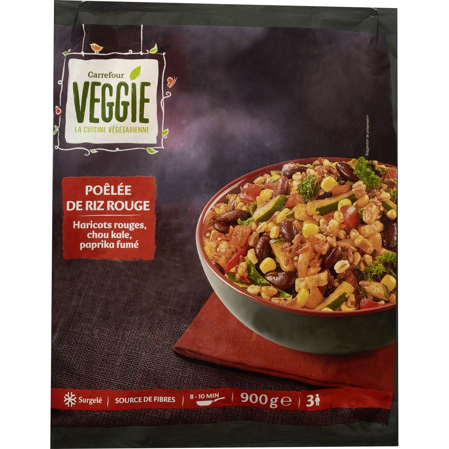 Légumes cuisinés poêlée riz rouge haricots CARR...