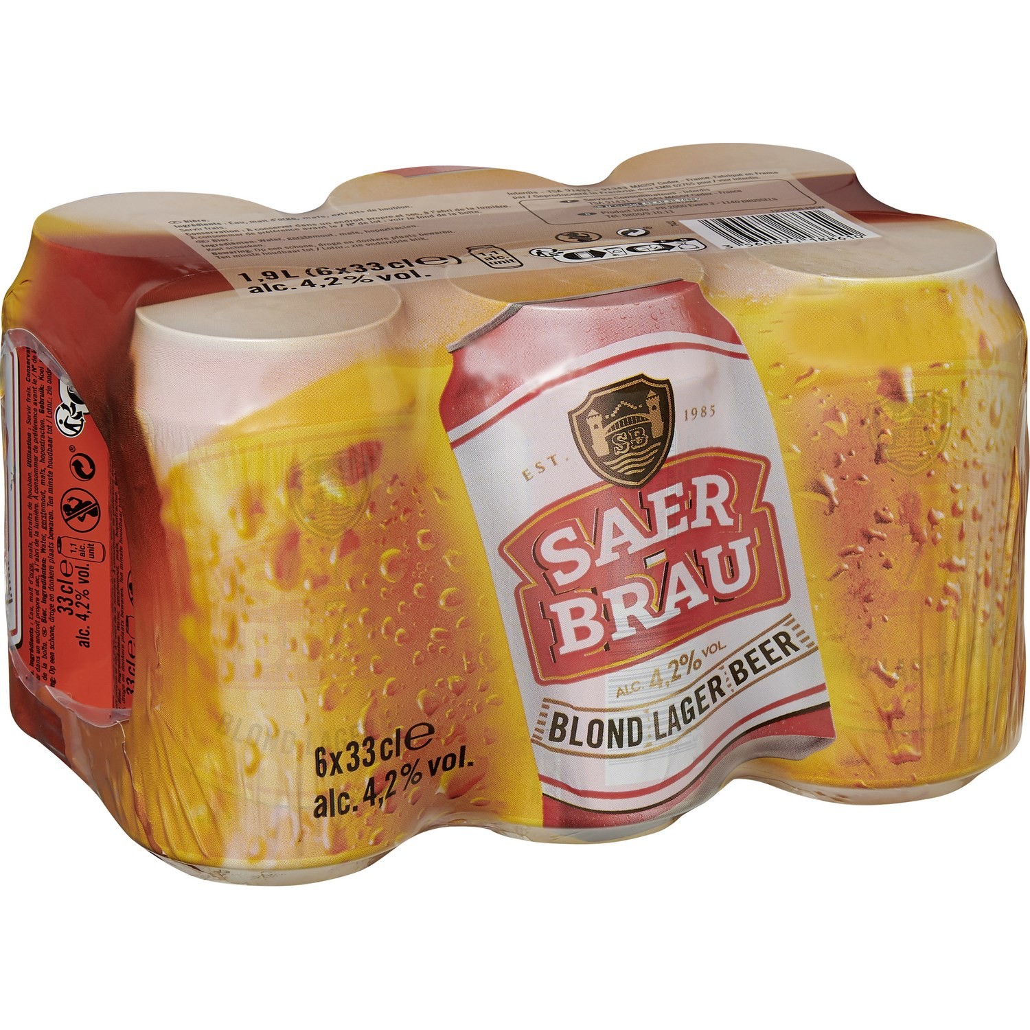 Bière blonde Lager SAER BRAU 3560071188610 SAER-BRAU Bière blonde Lager SAER BRAU 3560071188610 SAER-BRAU