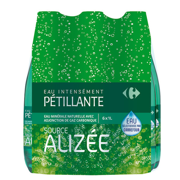 Eau minérale intensément pétillante