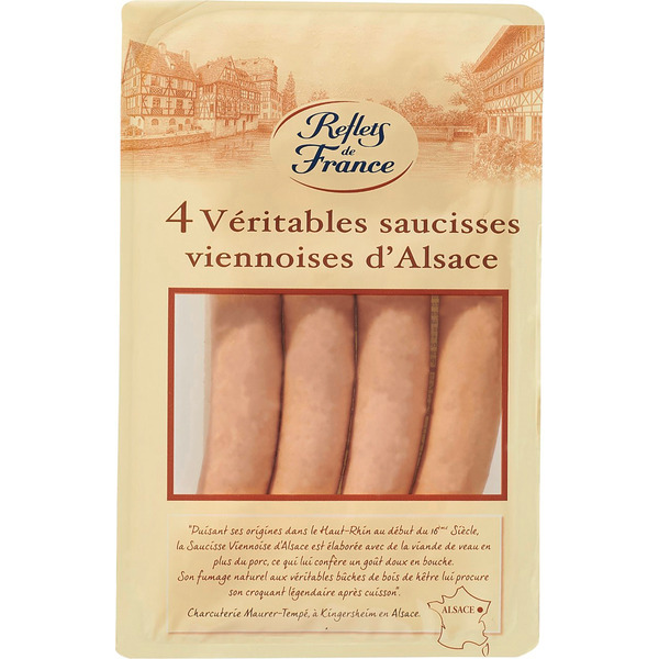 REFLETS DE FRANCE Saucisses viennoises d'Alsace code EAN 3560071192006 