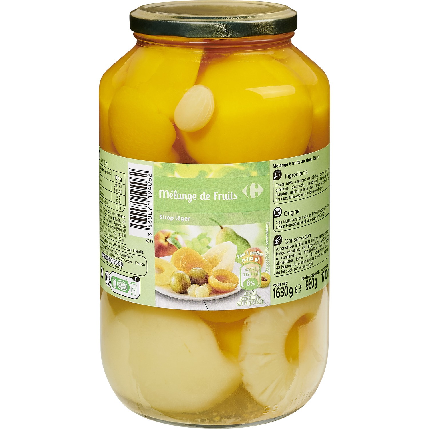 Fruits au sirop  CARREFOUR