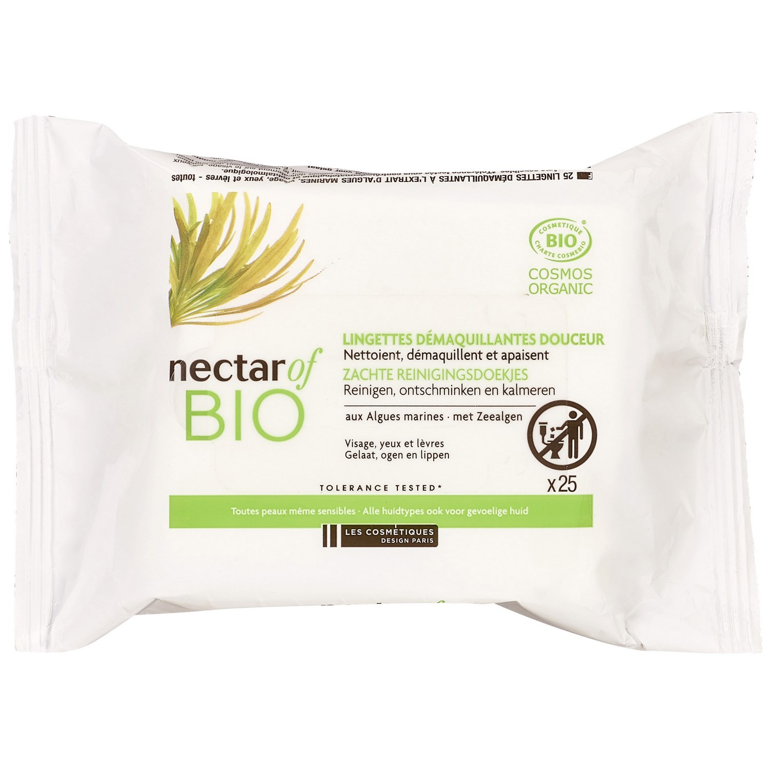 Lingettes démaquillantes douceur NECTAR OF BIO