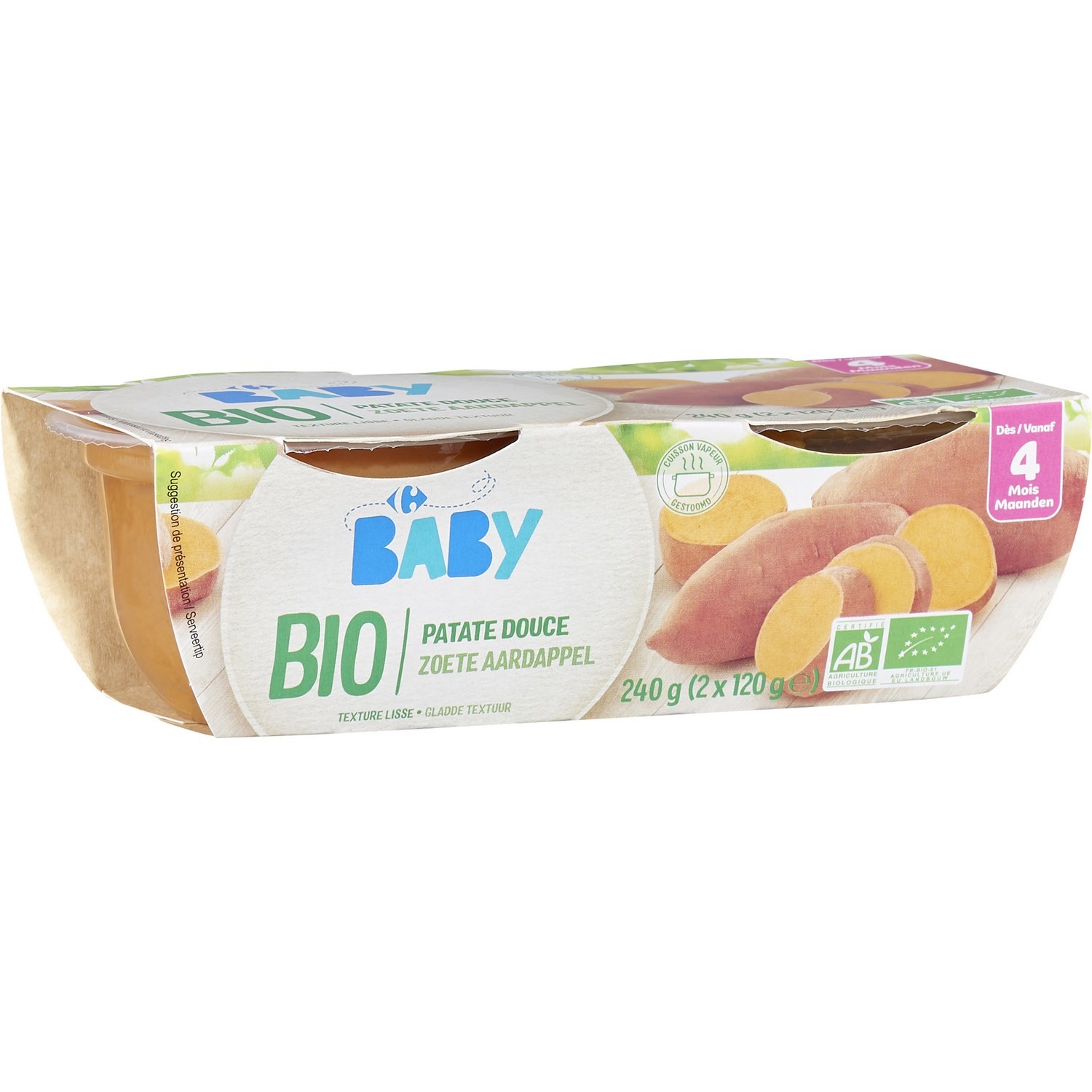Plat bébé bio dès 4 mois patate douce sans glut...
