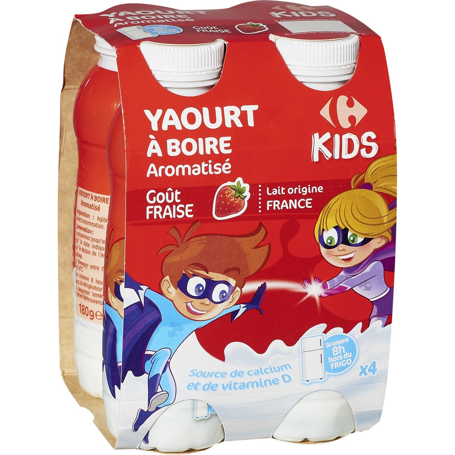 Yaourt à boire fraise CARREFOUR KIDS