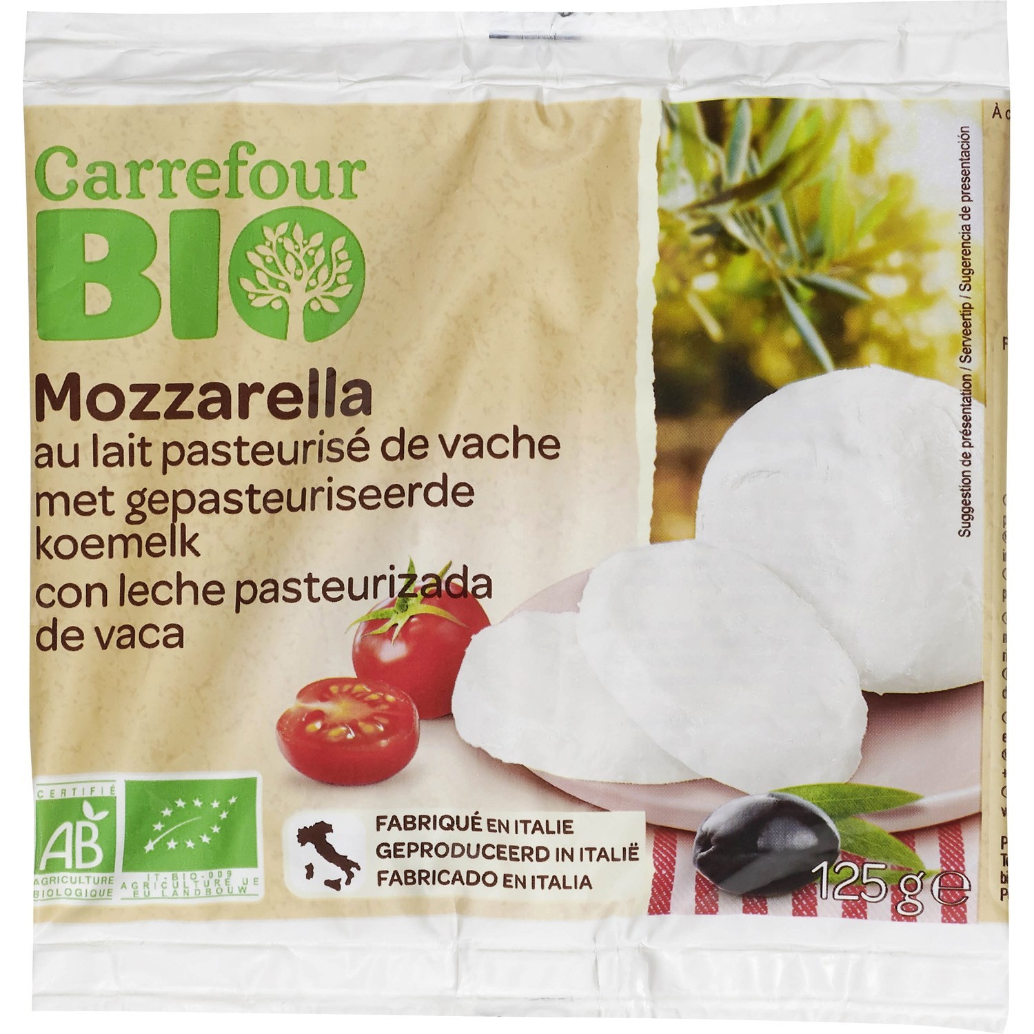 Mozzarella bio CARREFOUR BIO 3560071223038 CARREFOUR BIO