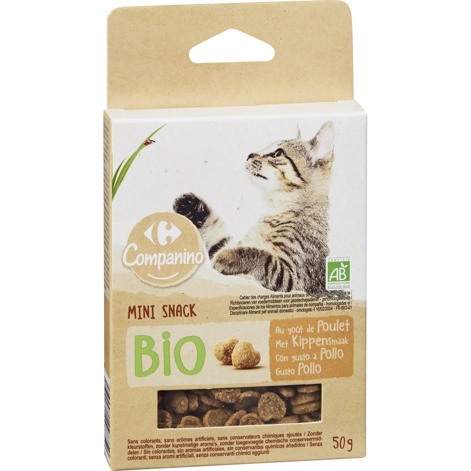 Snack pour chat bio au poulet CARREFOUR COMPANINO