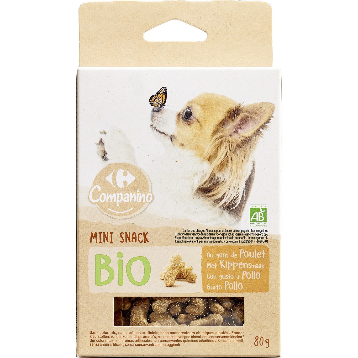 Snack pour chien bio goût poulet CARREFOUR COMP...