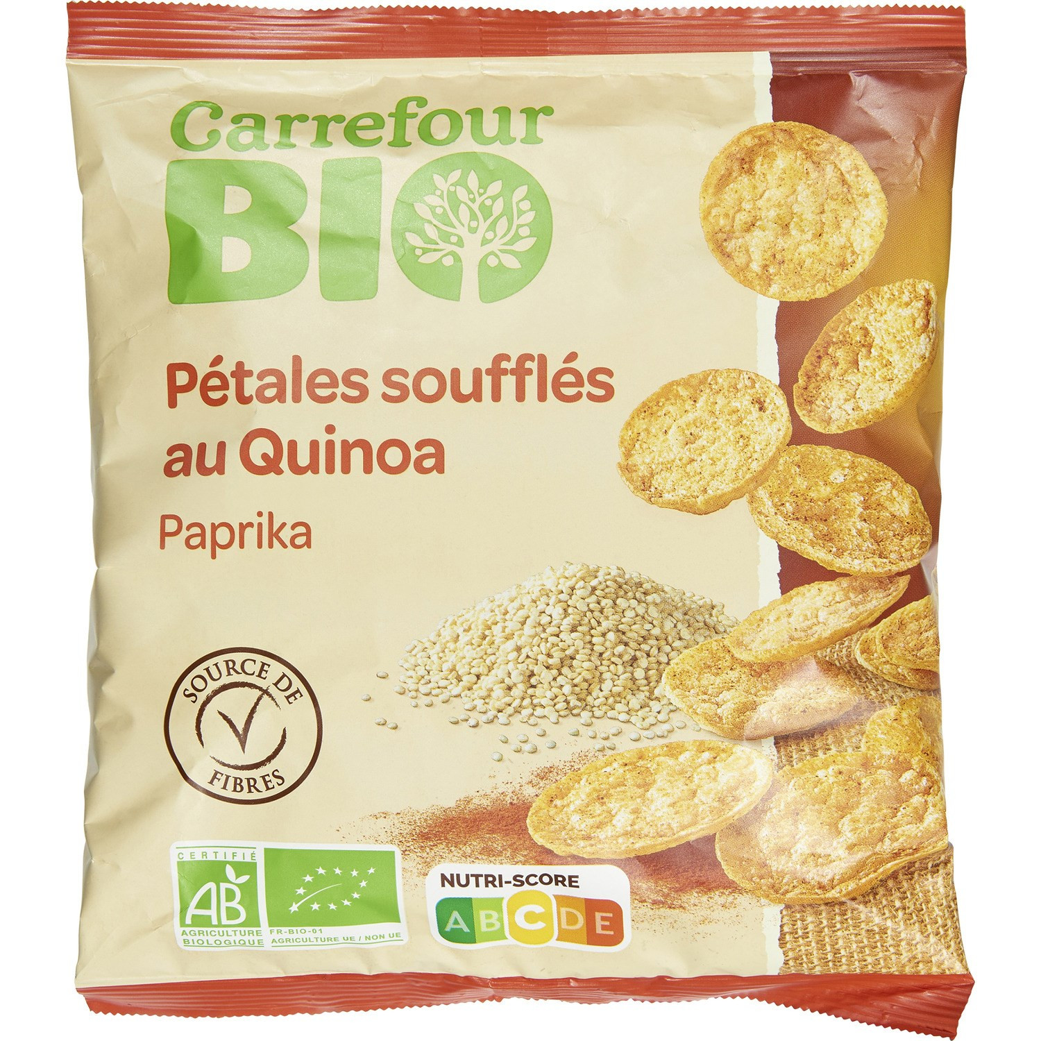Biscuits apéritif bio pétales quinoa paprika CA...