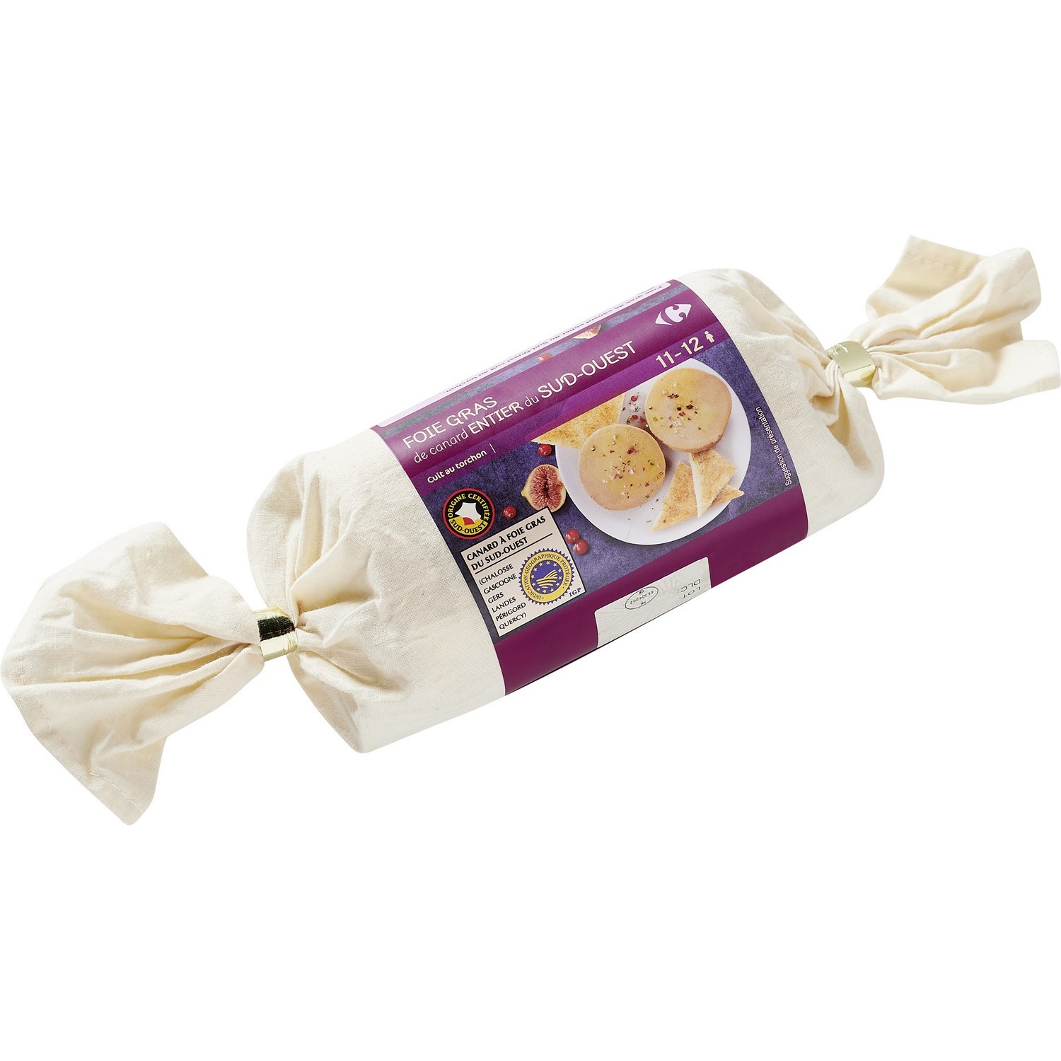 Foie gras de canard entier cuit au torchon CARR...