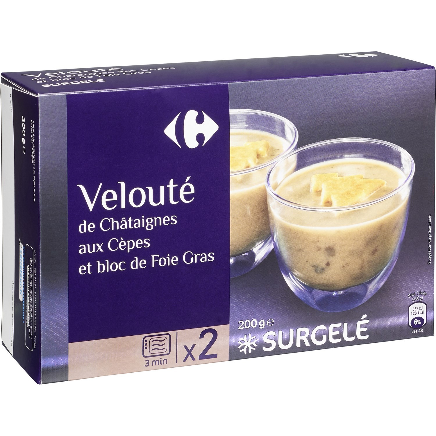 Velouté de châtaignes cèpes et bloc de foie gra...