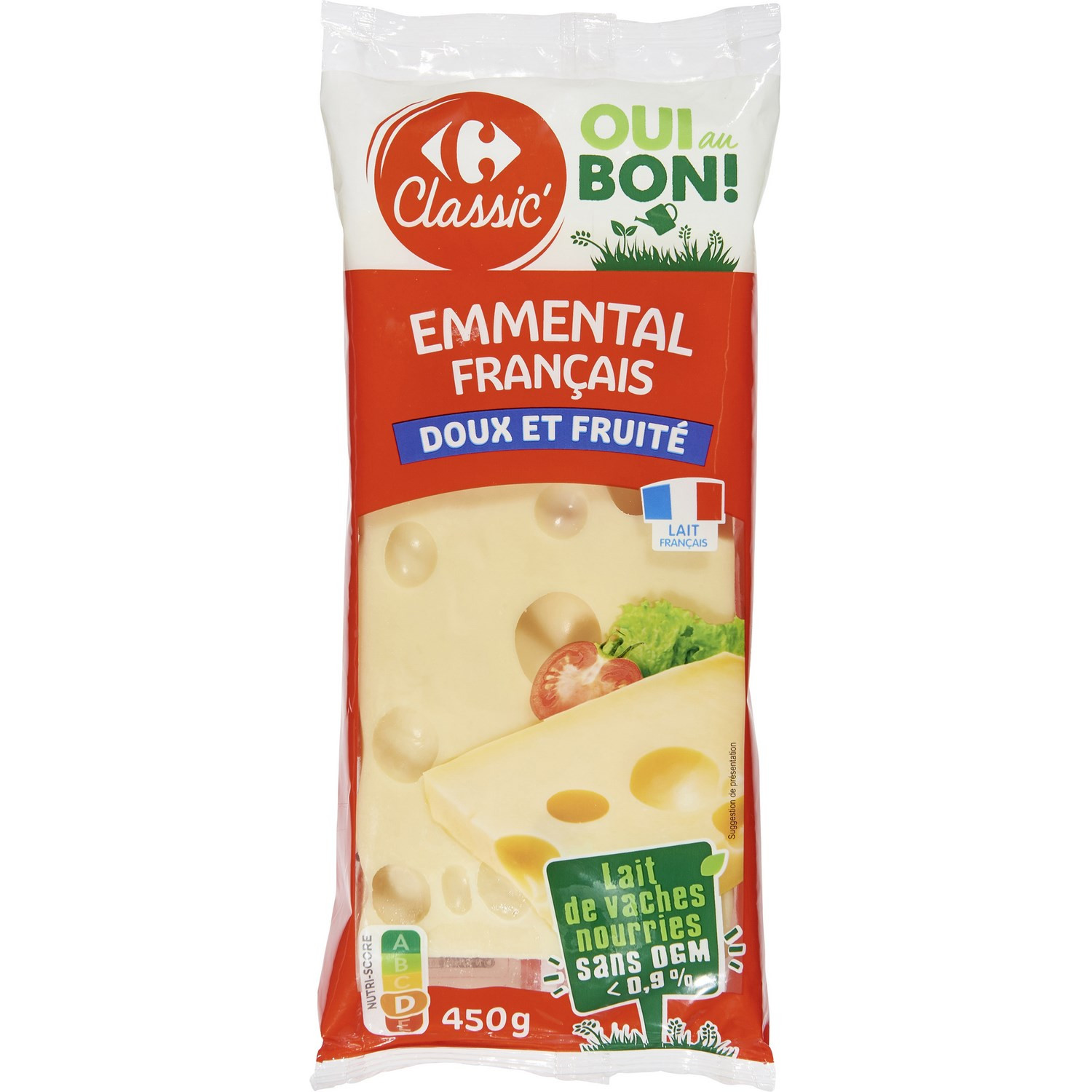 Emmental Doux Et Fruité Sans OGM CARREFOUR CLAS...