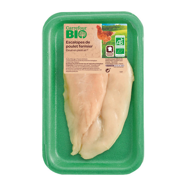 ESCALOPES DE POULET FERMIER CARREFOUR BIO