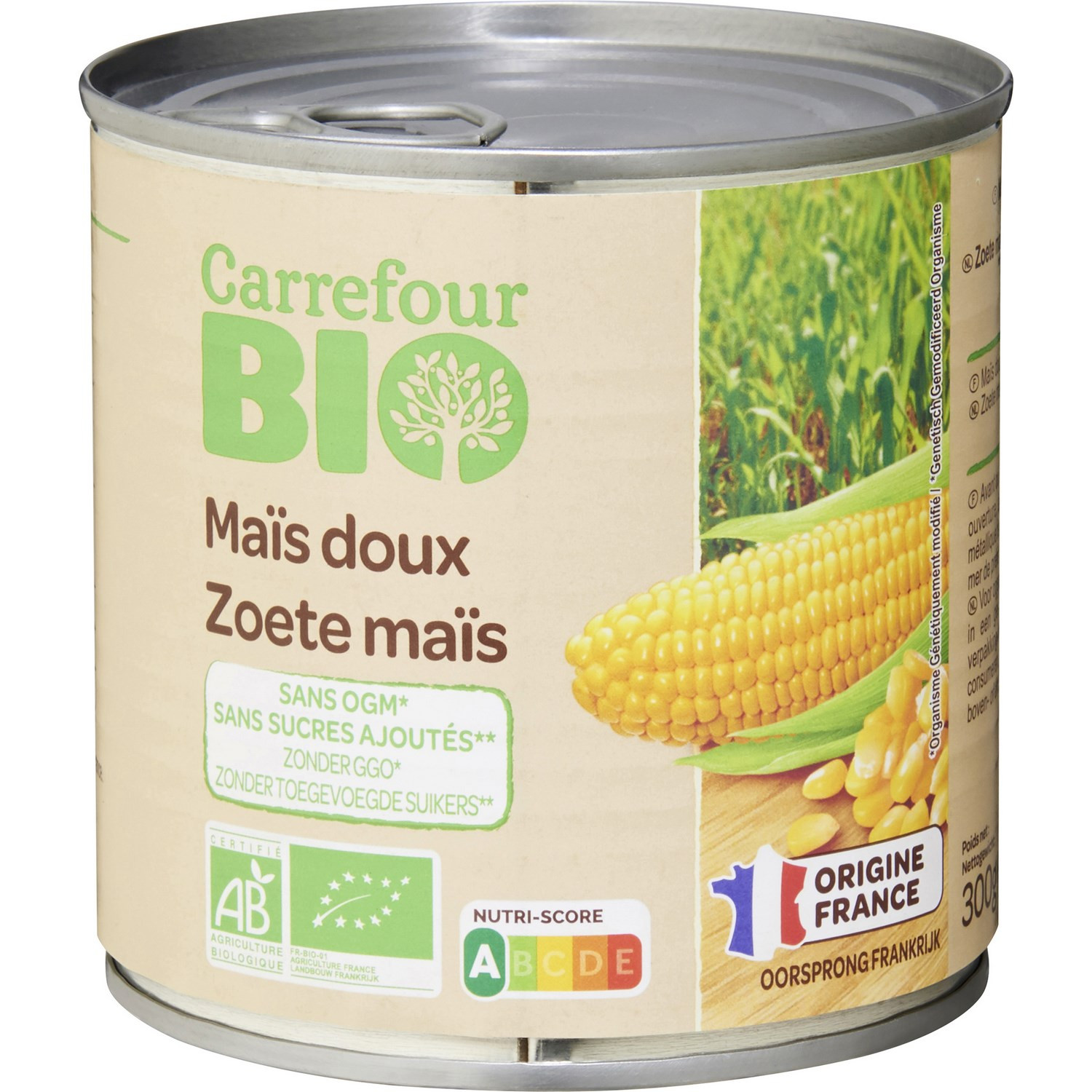 Maïs bio doux sans sucres ajoutés CARREFOUR BIO