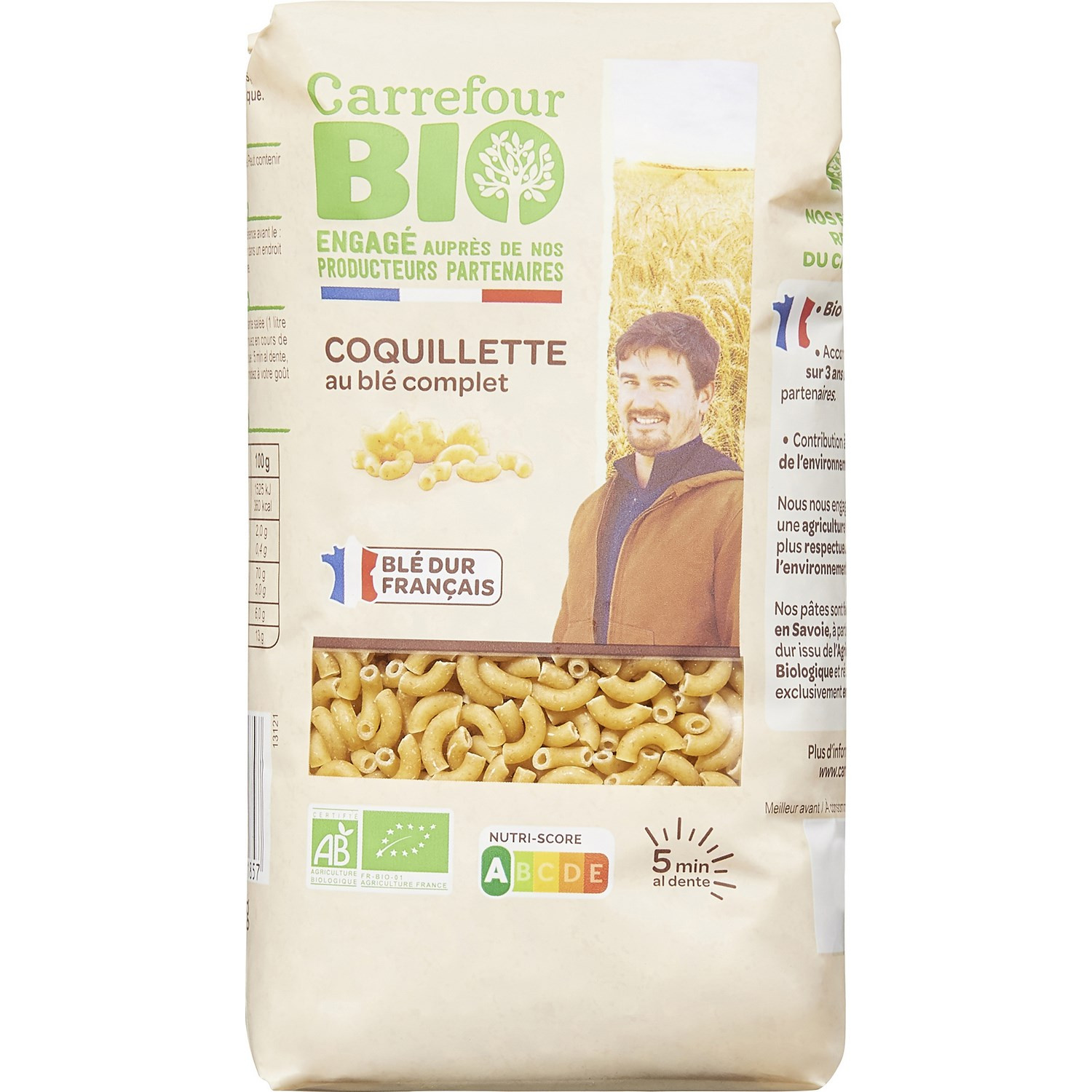 Coquillette bio au blé complet CARREFOUR BIO