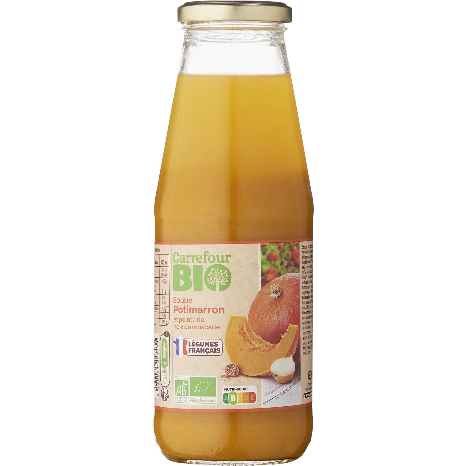 Soupe bio potimarron muscade CARREFOUR BIO