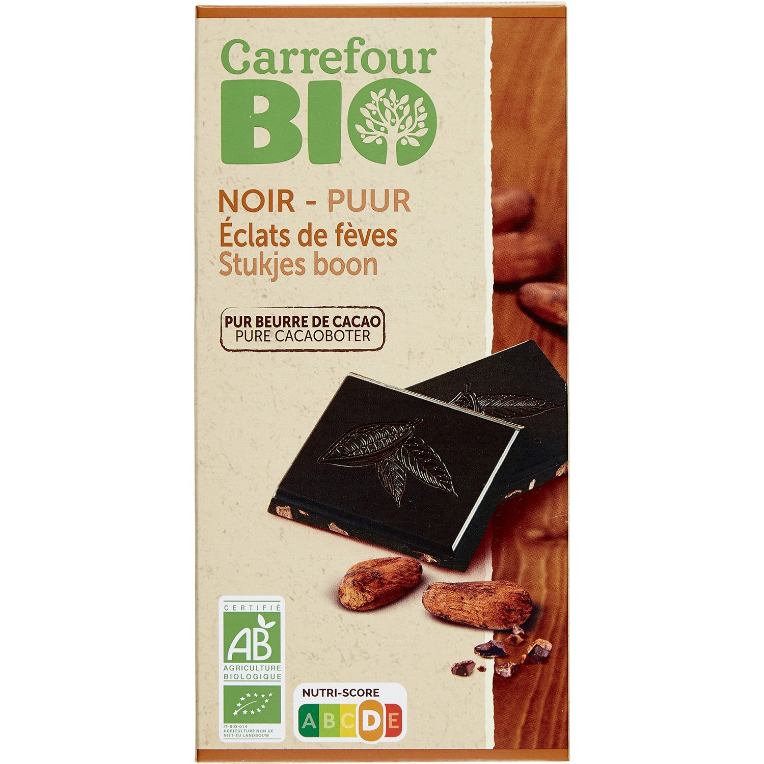 Chocolat bio noir éclats de fèves CARREFOUR BIO 3560071265533 CARREFOUR BIO Chocolat bio noir éclats de fèves CARREFOUR BIO 3560071265533 CARREFOUR BIO