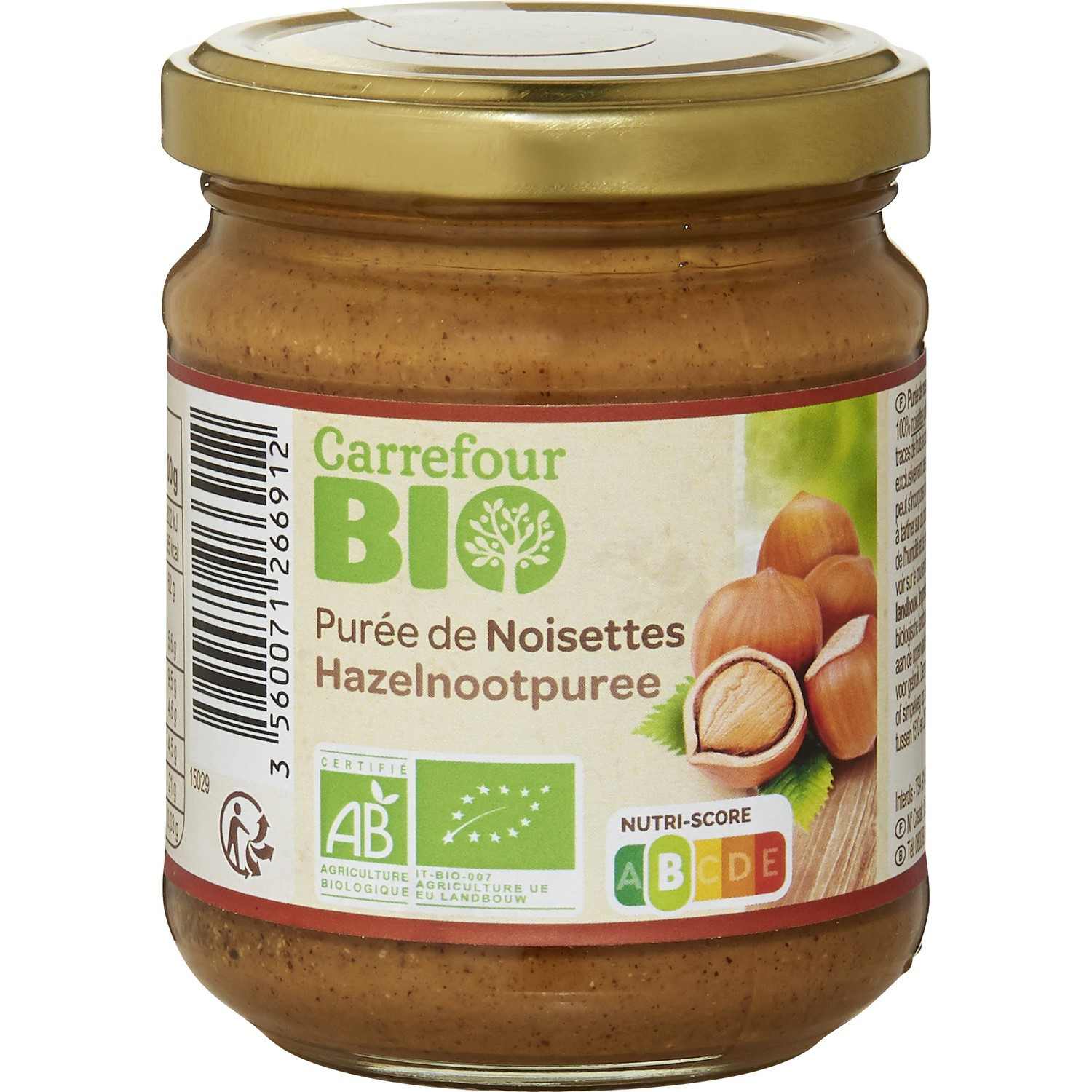 Purée de noisettes bio CARREFOUR BIO