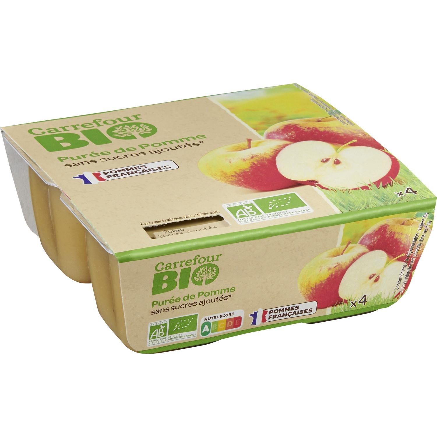 Dessert bio pomme s/sucres ajoutés CARREFOUR BIO