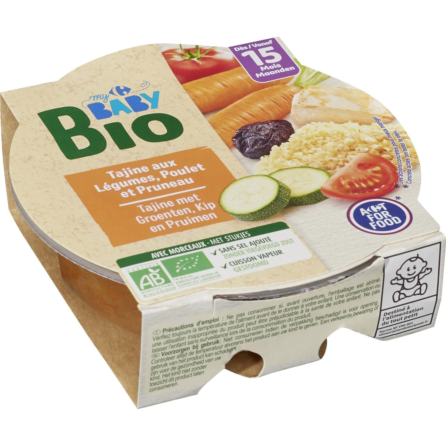 Plat bébé bio légumes poulet dès 15 mois CARREF...