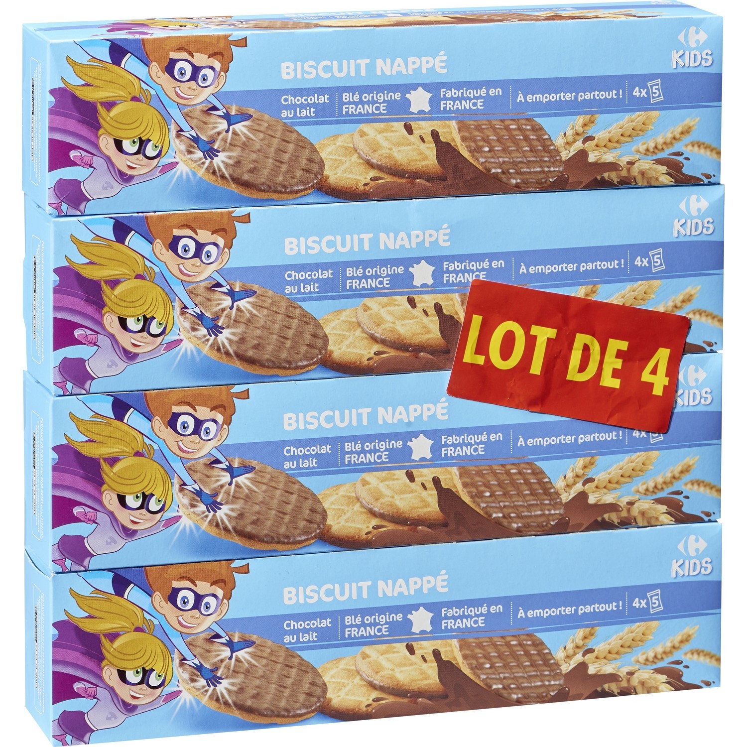 Biscuits chocolat au lait CARREFOUR KIDS