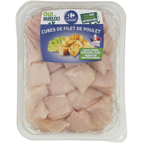 Cubes de filets de poulet