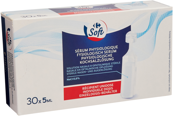 CARREFOUR SOFT Sérum physiologique code EAN 3560071356859 