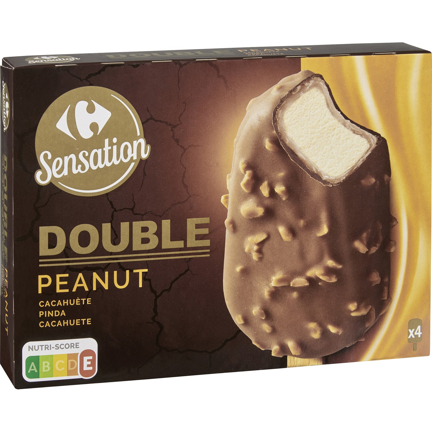 Glaces double cacahuète CARREFOUR SENSATION