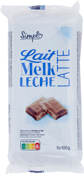 Tablettes de chocolat au lait