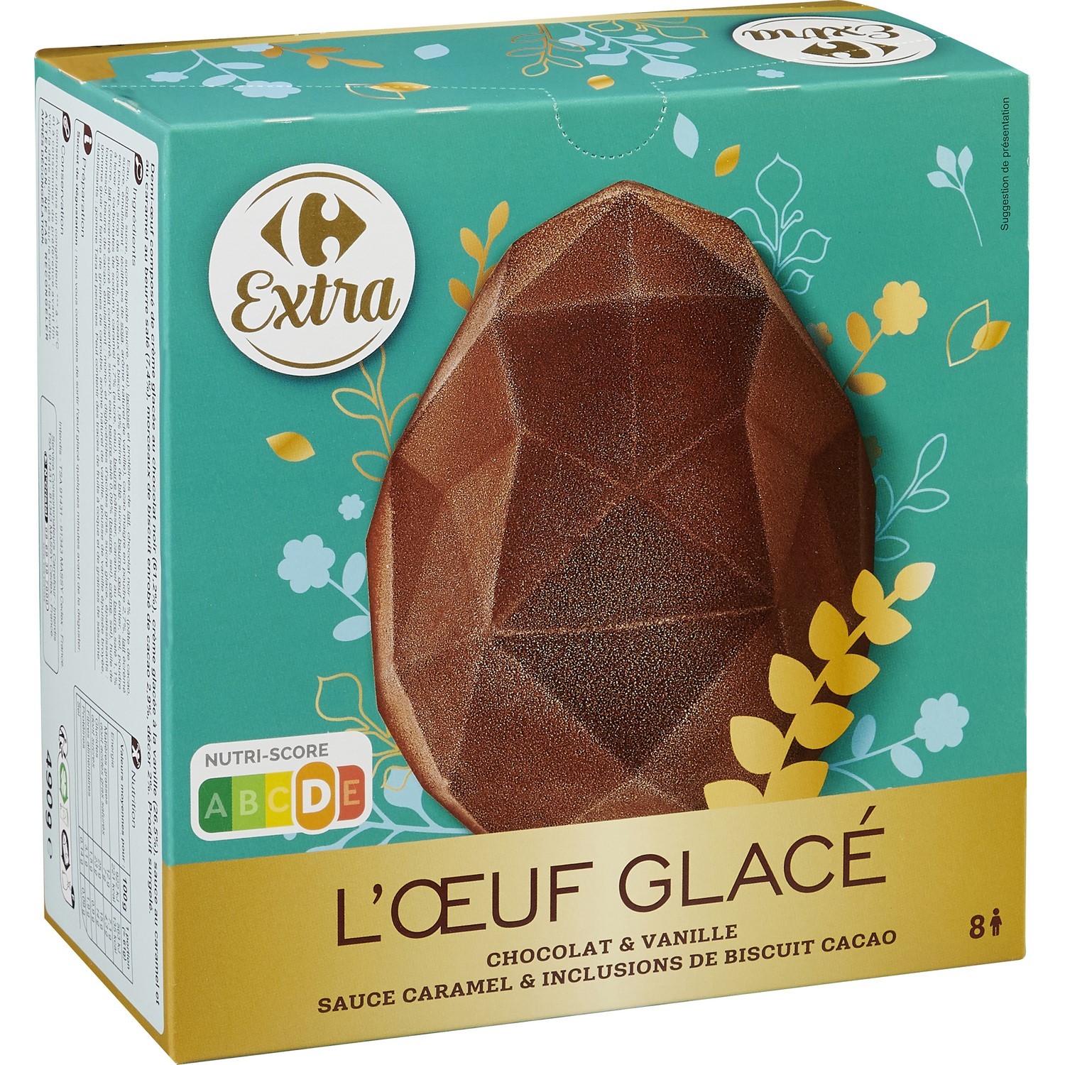 Dessert glacé œuf chocolat vanille CARREFOUR EXTRA