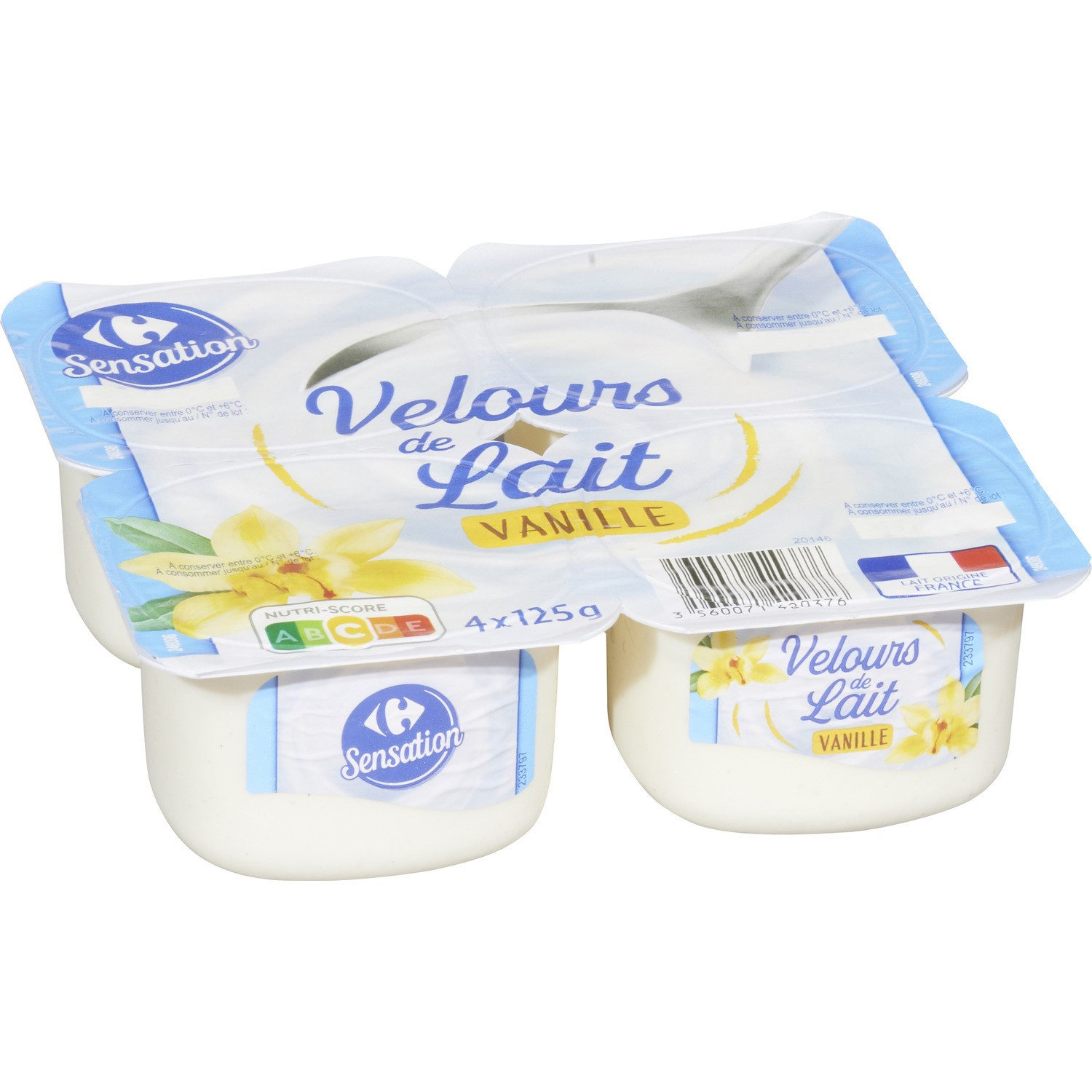 Yaourts Velours de Lait vanille CARREFOUR SENSA...