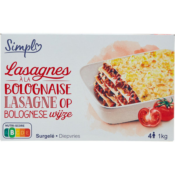 SIMPL Lasagnes à la bolognaise surgelées code EAN 3560071423148 