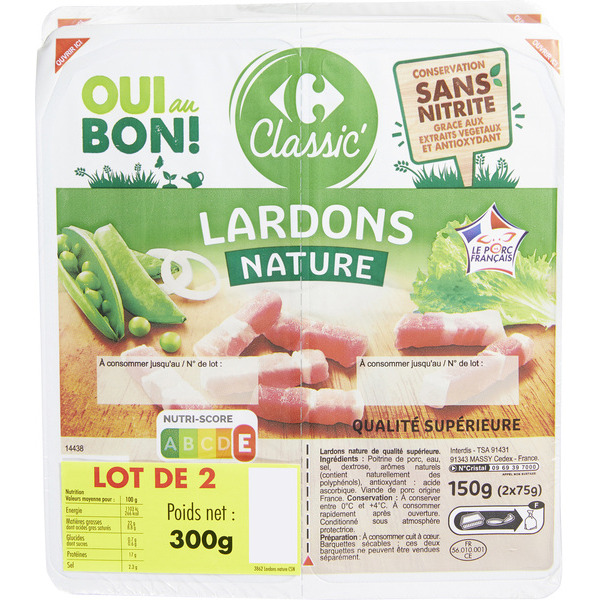 Lardons 3560071423735 CARREFOUR CLASSIC' Lardons 3560071423735 CARREFOUR CLASSIC'