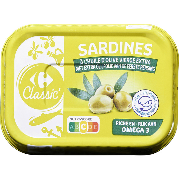 Sardines à l'huile d'olive vierge extra