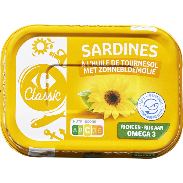 Sardines à l'huile de tournesol