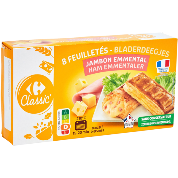 Feuilletés jambon emmental surgelés