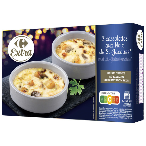 Cassolette aux noix de St-Jacques surgelées