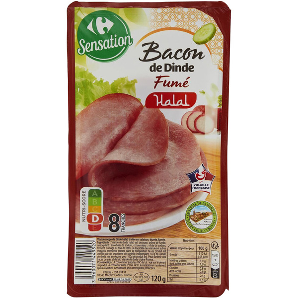 Bacon de dinde fumée halal