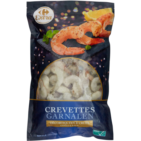 Crevettes ASC décortiquées crues surgelées
