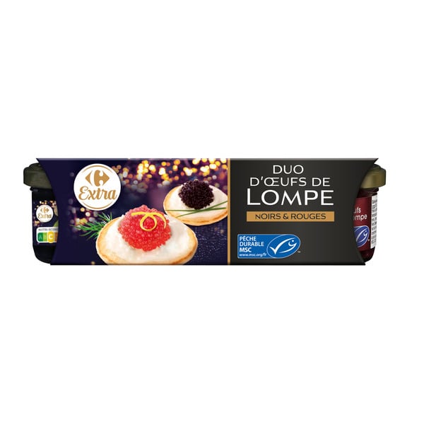 CARREFOUR EXTRA Duo Oeufs de Lompe code EAN 3560071470289 